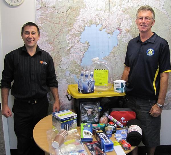 Stephen Payne and Phil Parker with Taupo Emergency Kit.